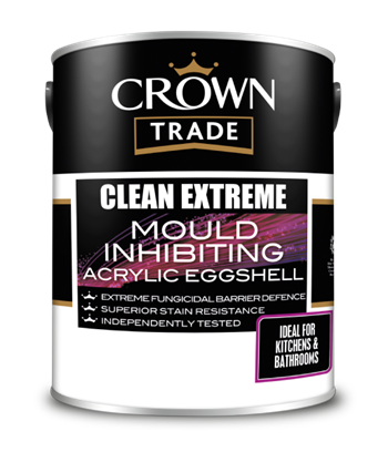 Crown Trade Clean Extreme Mould Inhibiting Acrylic Eggshell