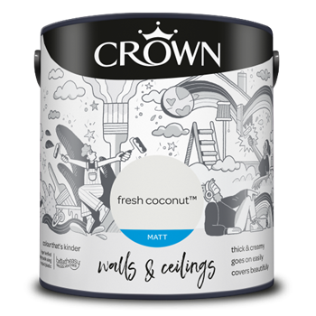 Crown Walls & Ceilings Matt Emulsion - Fresh Coconut - 2.5L