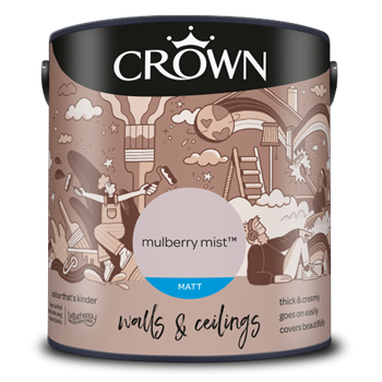 Crown Walls & Ceilings Matt Emulsion - Mulberry Mist - 2.5L