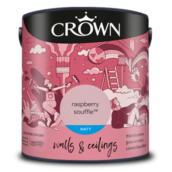 Crown Walls & Ceilings Matt Emulsion - Raspberry Souffle - 2.5L