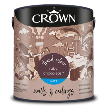 Crown Walls & Ceilings Matt Emulsion - Ruby Chocolate - 2.5L