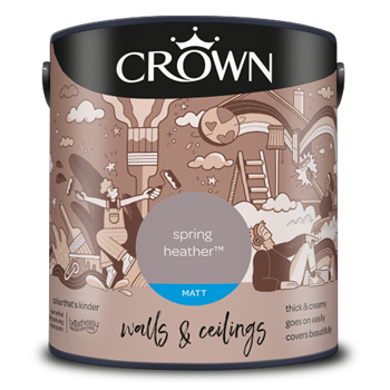 Crown Walls & Ceilings Matt Emulsion - Spring Heather - 2.5L