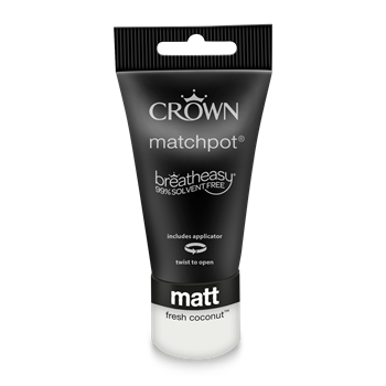 Crown Walls & Ceilings Matt Emulsion - Fresh Coconut - 40ml Tester