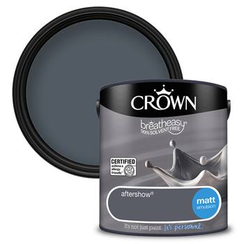 Crown Paints breatheasy® Coloured Matt Emulsion - asthma & allergy friendly® Interior Wall and Ceiling Paint - aftershow® - 2.5L