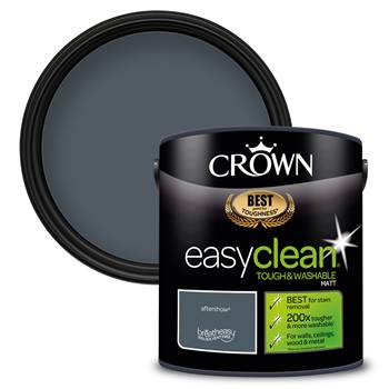 Crown Paints easyclean® Matt Emulsion - Washable and Wipeable Multi Surface Interior Paint - aftershow® - 2.5L