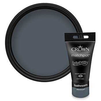 Crown Paints easyclean® Bathroom Mid Sheen Emulsion with MOULDGUARD+ - Washable & Wipeable Multi Surface Interior Paint - aftershow® - 40ML