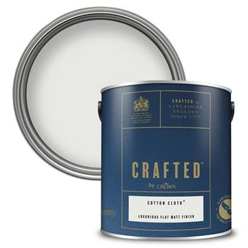 CRAFTED™ by Crown Luxurious Flat Matt Emulsion - Premium Interior Wall, Ceiling and Wood Paint - Cotton Cloth™ - 2.5L