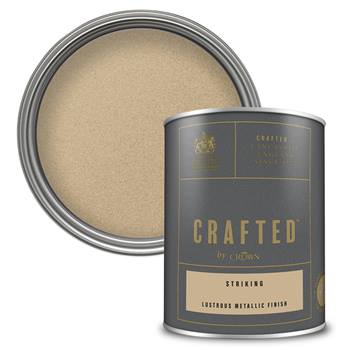 CRAFTED™ by Crown Lustrous Metallic Emulsion - Shimmering Interior Wall and Wood Paint - Striking - 1.25L