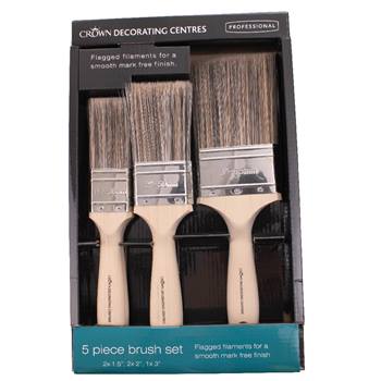 Crown Decorating Centres Professional Synthetic 5 Piece Brush Set