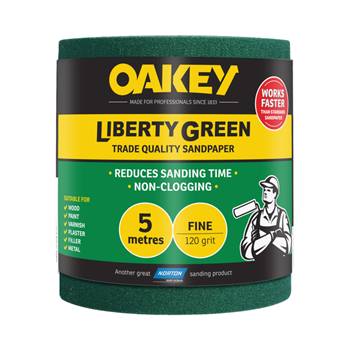 Oakey Liberty Green Sand Paper Roll 5m - P120