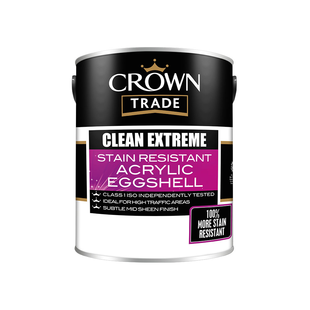 Crown Trade Clean Extreme Durable Acrylic Eggshell Wall and Ceiling Paint