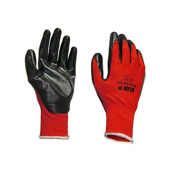 SCAN RED NITRILE PALM DIPPED GLOVE 13G